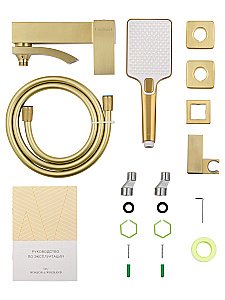Смеситель для ванны с душем WONZON & WOGHAND FIT, Брашированное золото (WW-88639009- BG) купить в интернет-магазине сантехники Sanbest
