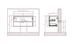 Тумба с раковиной BelBagno KRAFT 60 2C-SO/BB1923-600 Rovere Galifax Bianco для ванной в интернет-магазине Sanbest
