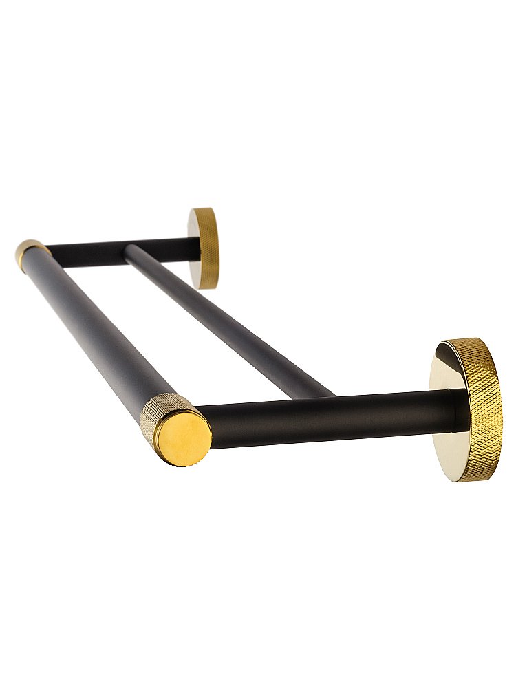 Полотенцедержатель двойной WONZON & WOGHAND MAJESTIC WW-9211 черный/золото купить в интернет-магазине сантехники Sanbest