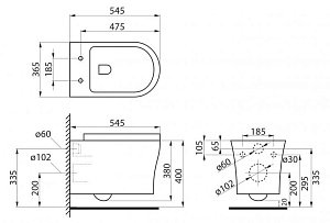 Унитаз подвесной BelBagno ANCONA BB1224CHR-SM безободковый купить в интернет-магазине Sanbest