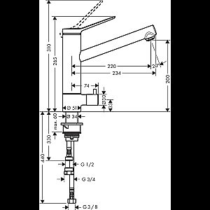 Смеситель для кухни Hansgrohe Zesis M33 CoolStart 74808000 хром купить в интернет-магазине сантехники Sanbest