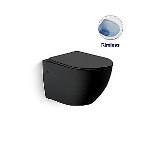 Унитаз подвесной Vincea Globo VT1-14MB безободковый, с крышкой микролифт, матовый черный купить в интернет-магазине Sanbest