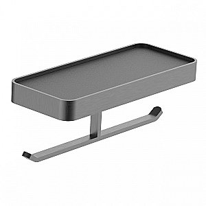 Двойной держатель для туалетной бумаги с полкой WONZON & WOGHAND LOTTE, Темный графит (WW-8356A-BGM) купить в интернет-магазине сантехники Sanbest