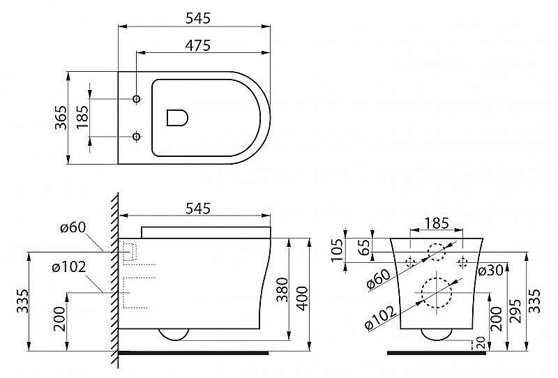 Унитаз подвесной BelBagno ANCONA BB1224CHR-SM безободковый купить в интернет-магазине Sanbest