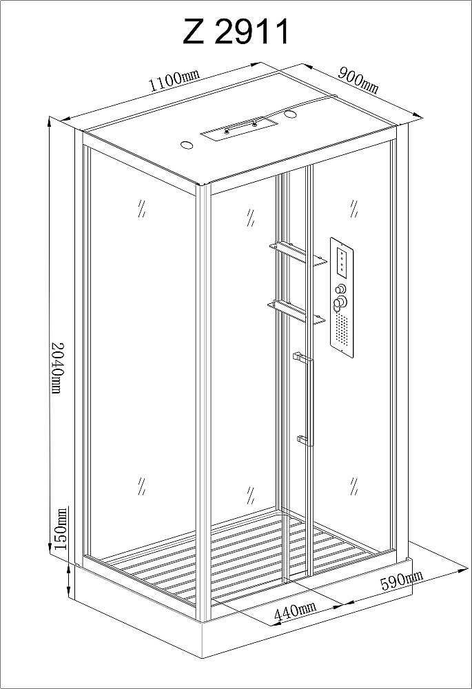 Душевая кабина AvaCan Z Серия Z2911 110х90 купить в интернет-магазине Sanbest