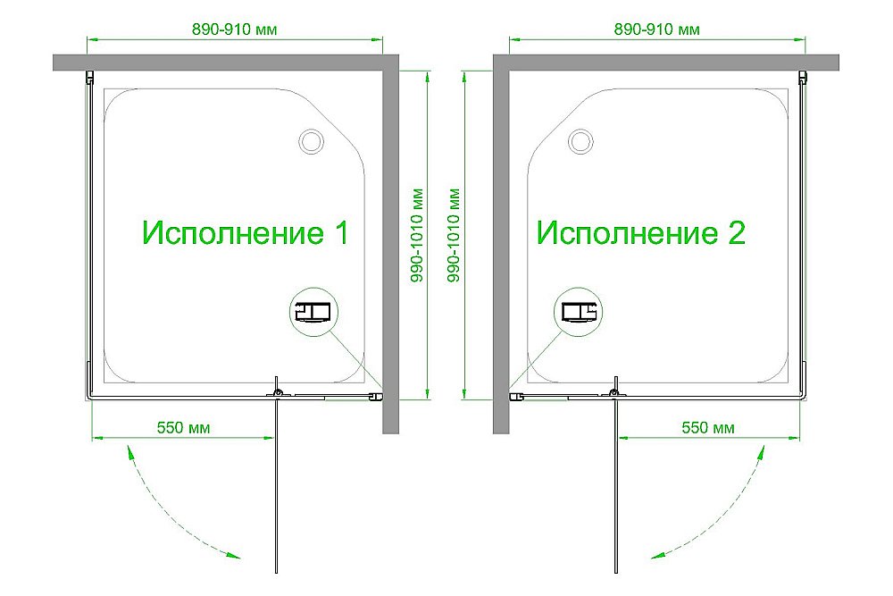 Душевой уголок Royal Bath HPVD RB9100HPVD-T-BL 100х90 прозрачное стекло/черный профиль купить в интернет-магазине Sanbest
