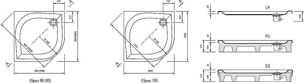 Душевой поддон Ravak Galaxy Elipso PAN 80х80 купить в интернет-магазине Sanbest