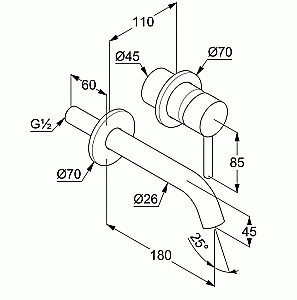 Смеситель для раковины Kludi Bozz 382443976 черный купить в интернет-магазине сантехники Sanbest