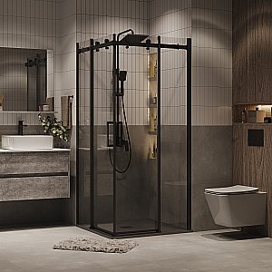 Душевой уголок Grossman Classic 300.K33.04.8080.21.00 80x80 стекло прозрачное/профиль черный матовый купить в интернет-магазине Sanbest