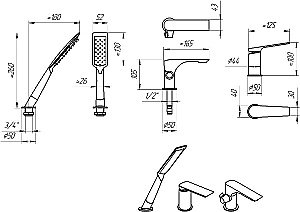 Смеситель для ванны Радомир Эдельвейс 1-27-2-0-0-626 хром купить в интернет-магазине сантехники Sanbest