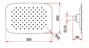 Верхний душ Berges VENTAS 74005 хром купить в интернет-магазине сантехники Sanbest