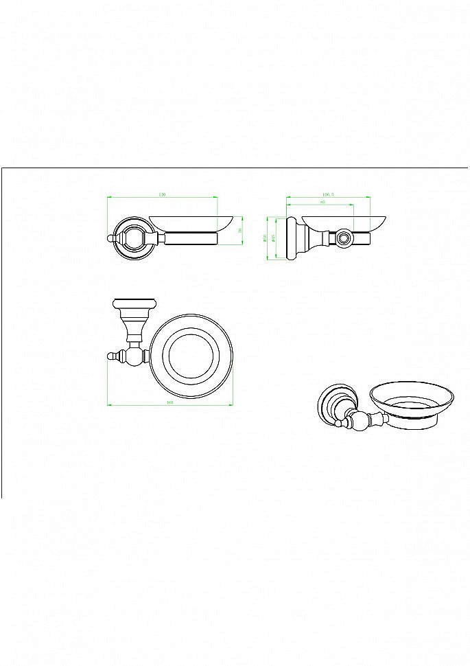 Мыльница CeramaLux Elegance 95804 черная матовая купить в интернет-магазине сантехники Sanbest