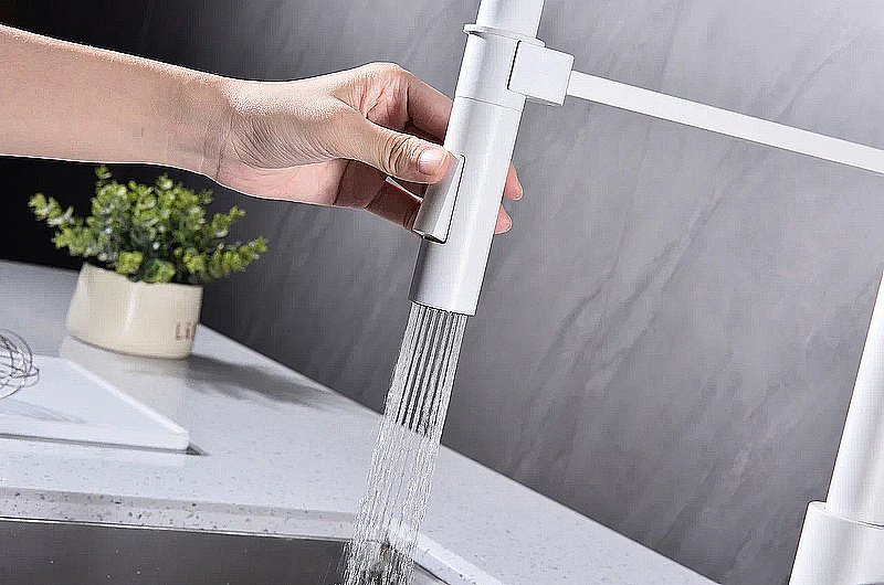 Смеситель для кухни Paulmark Halt Ha214021-WH белый матовый купить в интернет-магазине сантехники Sanbest