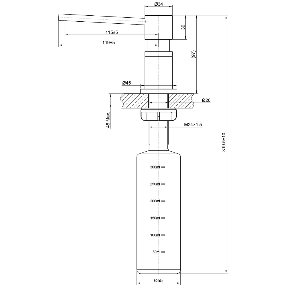 Диспенсер Lemark Expert LM8203GMN графит купить в интернет-магазине сантехники Sanbest