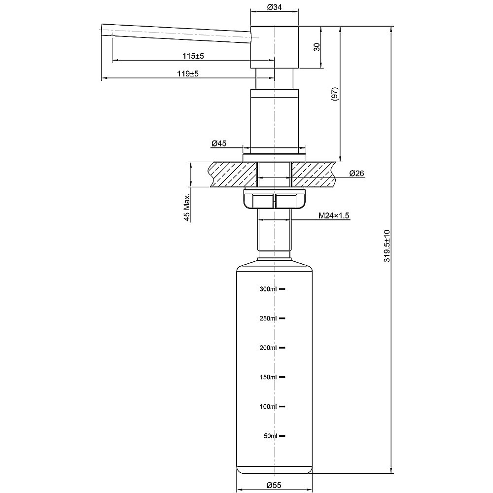Диспенсер Lemark Expert LM8203GMN графит купить в интернет-магазине сантехники Sanbest