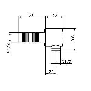 Подключение для шланга Cisal LESS NEW DS01732040 черный матовый купить в интернет-магазине сантехники Sanbest