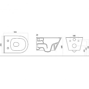 Унитаз Boheme Avva 972-W с инсталяцией и кнопкой 664-CR белый глянцевый/хром, безободковый купить в интернет-магазине Sanbest