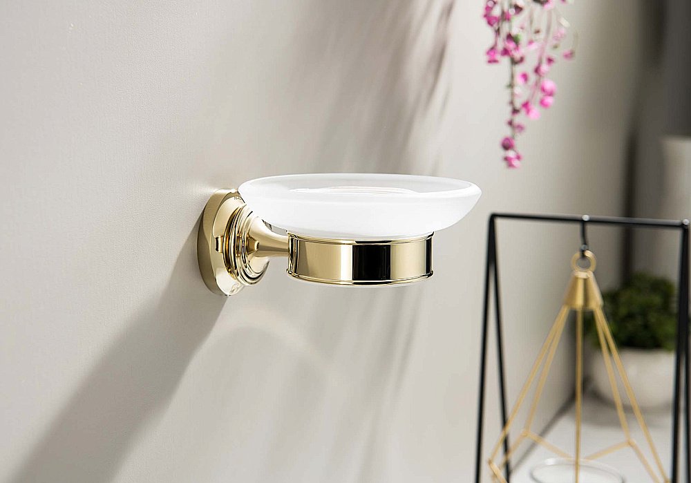 Мыльница Aquatek Классик AQ4503PG стекло матовое/золото полированное купить в интернет-магазине сантехники Sanbest