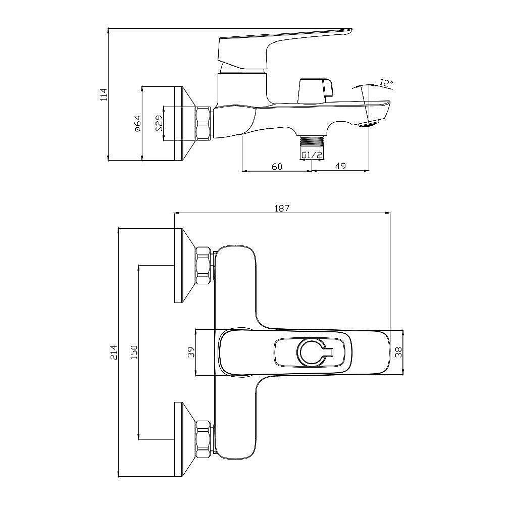 Смеситель для ванны Olive's Artis 06201AT купить в интернет-магазине сантехники Sanbest