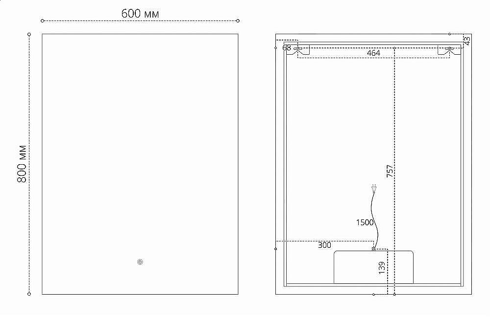 Зеркало Grossman Pragma-норма Black 60x80 1860802 черное в ванную от интернет-магазине сантехники Sanbest