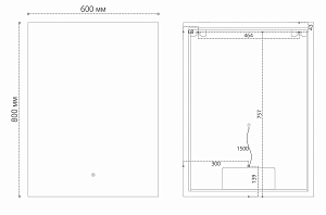 Зеркало Grossman Pragma-норма Black 60x80 1860802 черное в ванную от интернет-магазине сантехники Sanbest