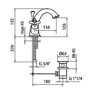 Смеситель для раковины Webert Ottocento OT700102065 купить в интернет-магазине сантехники Sanbest