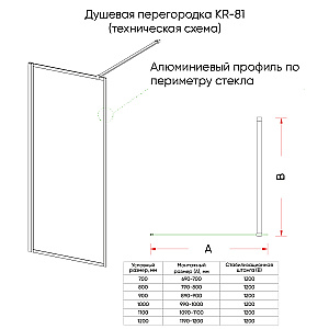 Душевое ограждение Veconi Korato 70 KR81GF-70-08-C8 стекло рифленое осветленное/профиль брашированное золото купить в интернет-магазине Sanbest