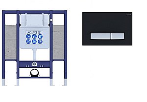 Инсталляция для унитаза Aquatek INS-0000015 с кнопкой KDI-0000026 черная матовая/никель купить в интернет-магазине сантехники Sanbest