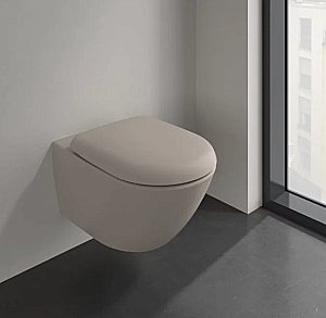 Унитаз подвесной Villeroy&Boch Antao 4674T0AM миндальный, безободковый, слив торнадо купить в интернет-магазине Sanbest