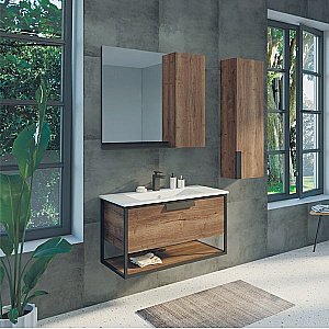 Тумба с раковиной Comforty Бонн 00-00003466 90 дуб темный для ванной в интернет-магазине Sanbest