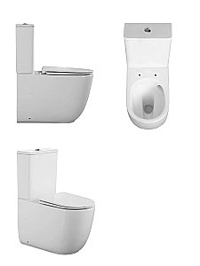 Унитаз напольный Ceruttispa MIRKO CT11090 безободковый с бачком, с крышкой микролифт, слив-торнадо, белый купить в интернет-магазине Sanbest