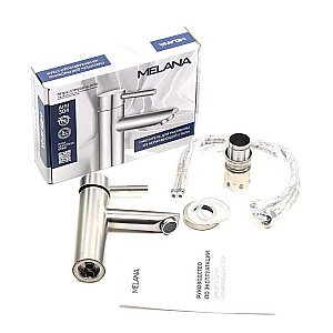 Смеситель для раковины Melana Tondo 610101 сатин купить в интернет-магазине сантехники Sanbest