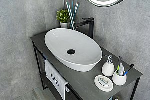 Раковина накладная Gid Lago 61 N9397 51141 белая купить в интернет-магазине Sanbest