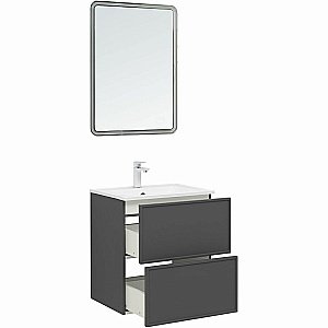 Тумба с раковиной Aquanet Арт 60 329063 ясень графит для ванной в интернет-магазине Sanbest