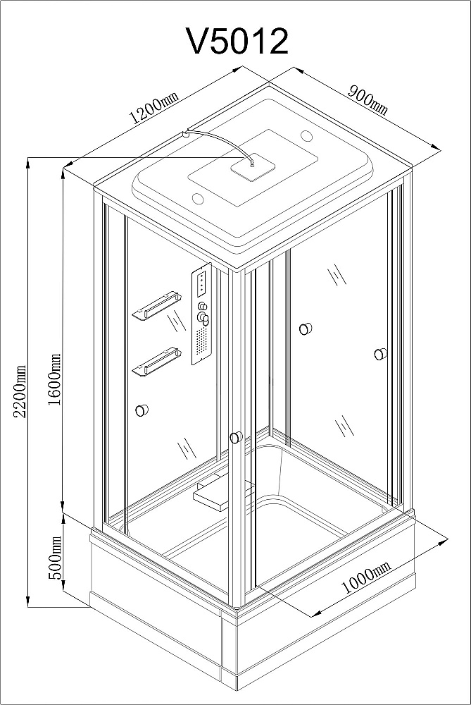 Душевая кабина AvaCan V Серия V5012 120х90 стандартная купить в интернет-магазине Sanbest