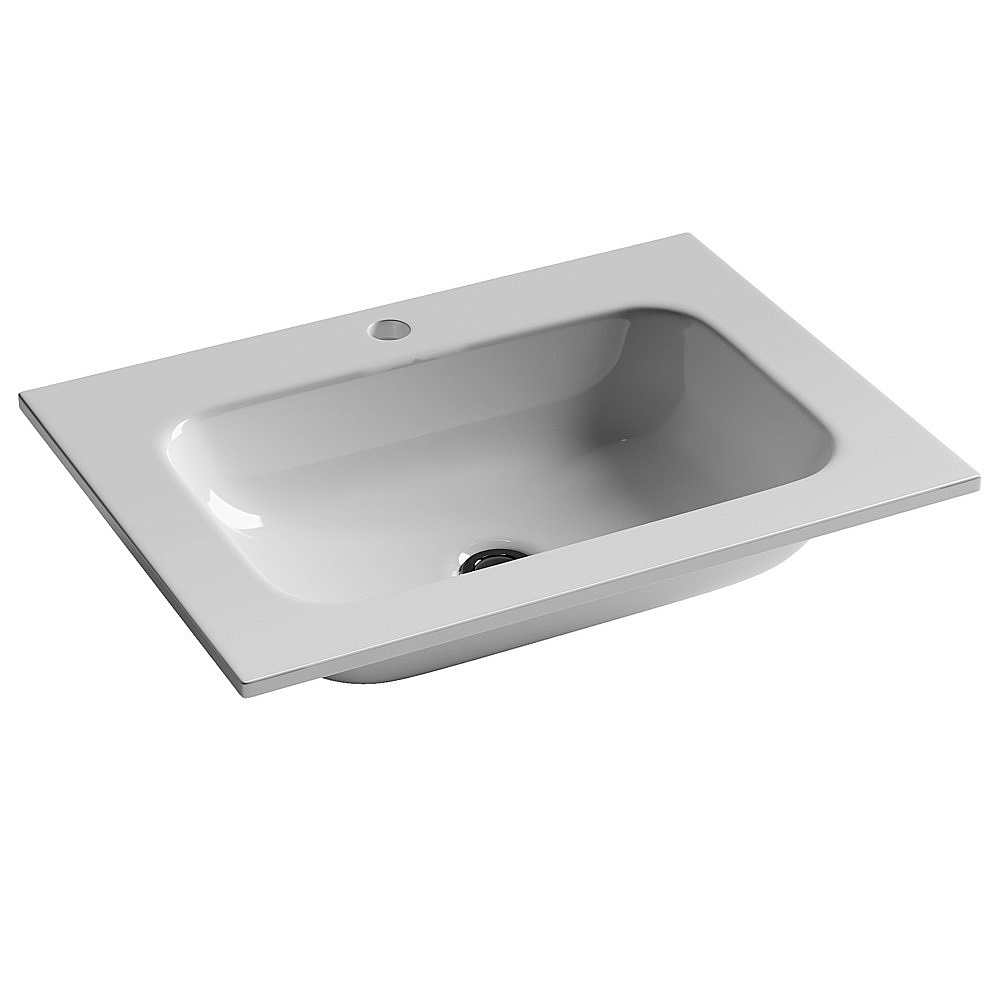Тумба с раковиной Sancos Velta 60 VL60WG+CN7011 теплый серый матовая/раковина белая, с отверстием для ванной в интернет-магазине Sanbest