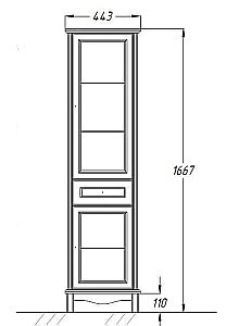 Пенал Опадирис Омега 45 слоновая кость для ванной в интернет-магазине сантехники Sanbest