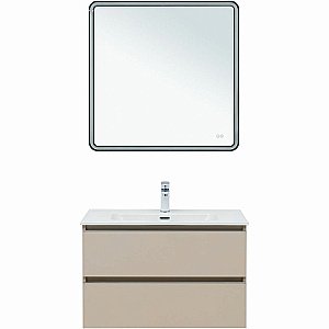 Тумба с раковиной Aquanet Вега 80 329585 бежевая для ванной в интернет-магазине Sanbest