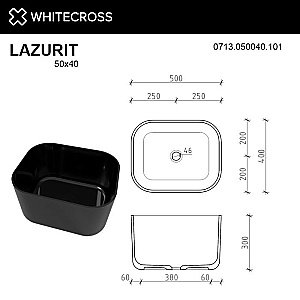 Раковина накладная WhiteCross Lazurit 50 0713.050040.101 черная купить в интернет-магазине Sanbest