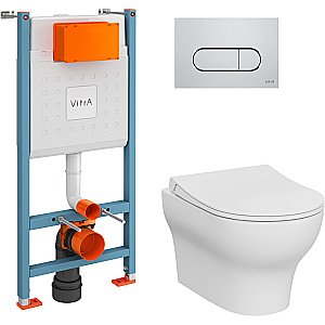 Унитаз Vitra Zentrum Round 9879B003-7200 безободковый, с инсталляцией, с крышкой микролифт купить в интернет-магазине Sanbest