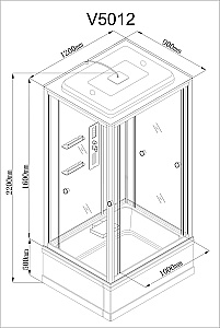 Душевая кабина AvaCan V Серия V5012 120х90 стандартная купить в интернет-магазине Sanbest
