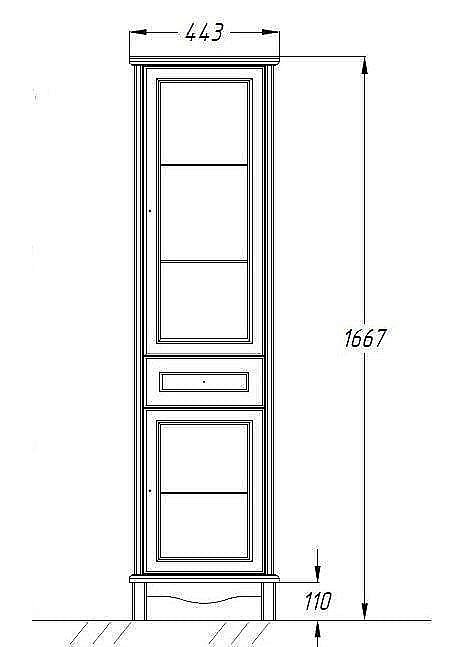 Пенал Опадирис Омега 45 слоновая кость для ванной в интернет-магазине сантехники Sanbest