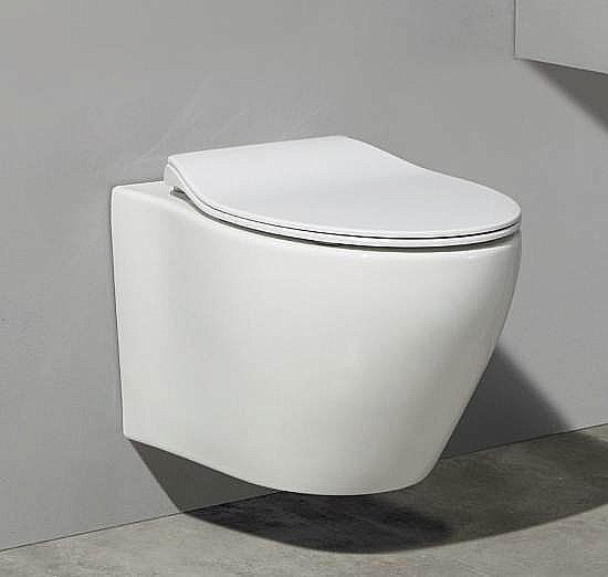 Унитаз подвесной Ceramalux CL-2101 белый, безободковый, с крышкой микролифт купить в интернет-магазине Sanbest