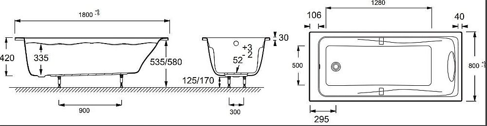 Ванна Jacob Delafon ODEON UP E6048RU-00 180х80 купить в интернет-магазине Sanbest