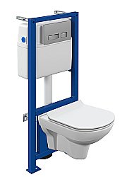 Унитаз с инсталляцией Cersanit CITY CO DPL EO SLIM 64075 с крышкой микролифт, безободковый купить в интернет-магазине Sanbest