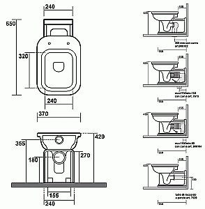 Унитаз приставной Kerasan Waldorf Prolungato 4116 Белый/хром купить в интернет-магазине Sanbest