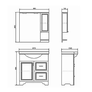 Тумба с раковиной Comforty Севилья 00-00003083 85 слоновая кость для ванной в интернет-магазине Sanbest