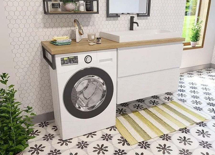 Тумба с раковиной Эстет Malibu Luxe 155 белая для ванной в интернет-магазине Sanbest