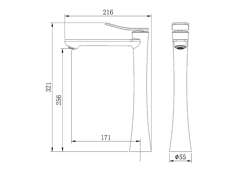 Смеситель для раковины высокий Grossman Advans 520.K35.09.100 хром глянцевый купить в интернет-магазине сантехники Sanbest