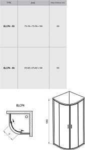 Душевой уголок Ravak Blix BLCP4 80x80 профиль белый/стекло прозрачное купить в интернет-магазине Sanbest